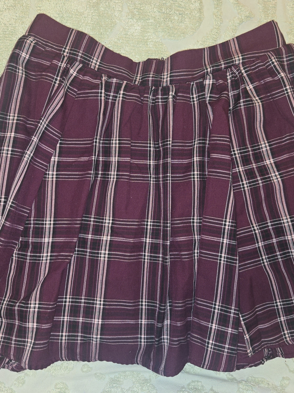 Plaid Circle Skirt in Burgundy